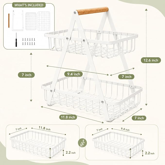 mahueeol 2-Tier Countertop Fruit Basket - Image 6