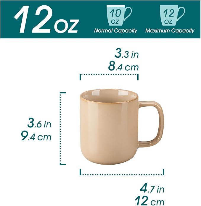 vancasso Coffee Mugs Set of 6, 12 Oz Ceramic Coffee Cups - Image 2