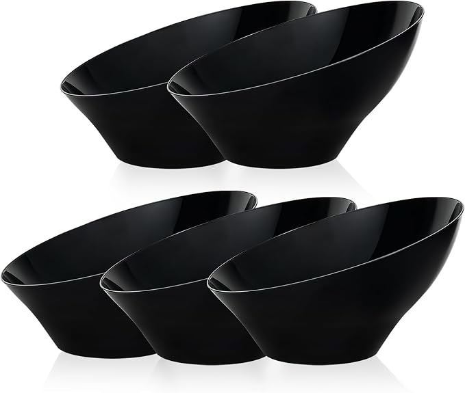 5 Pack black Plastic Serving Bowls by GoodLuck