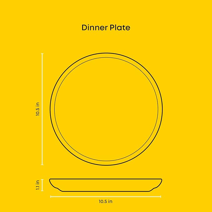 JoyJolt Mesa Stoneware Dinner Plates Set of 6, 10.5” Dish Set, Dishwasher and - Image 4