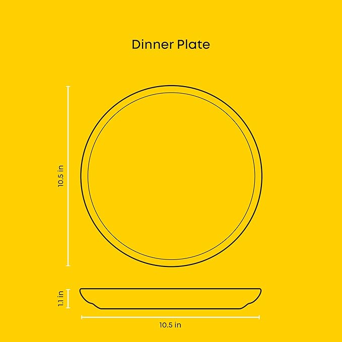 JoyJolt Mesa Stoneware Dinner Plates Set of 6, 10.5" Dish Set, Dishwasher and - Image 4