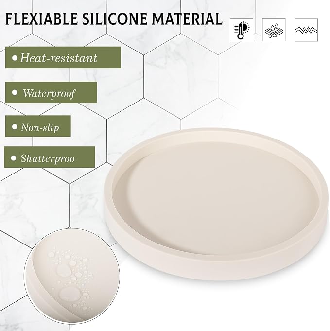 Silicone Bathroom Tray Coffee Table Decor Perfume Organizer, Waterproof - Image 3