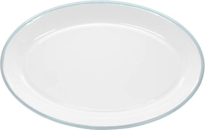 Red Co. Set of 4 Enamelware Metal Classic 13" Serving Oval Tray Platter - Image 5