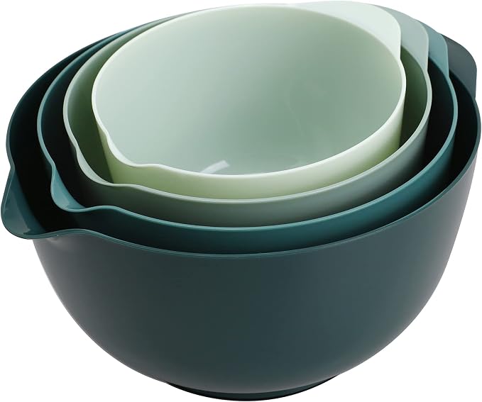 BoxedHome Plastic Mixing Bowl Set of 4, BPA free | 4.5, 2.5 & 1.7qt, Microwave by BoxedHomeProducts