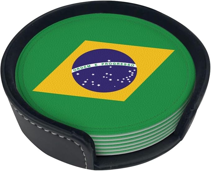 Brazilian Flag Coasters for Drinks by Unknown