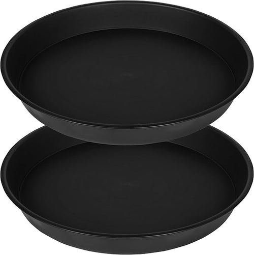 2 Pack of 10 inch Plant Saucer Gray, Heavy Duty Plastic Plant Saucer 10 inch by Bleuhome