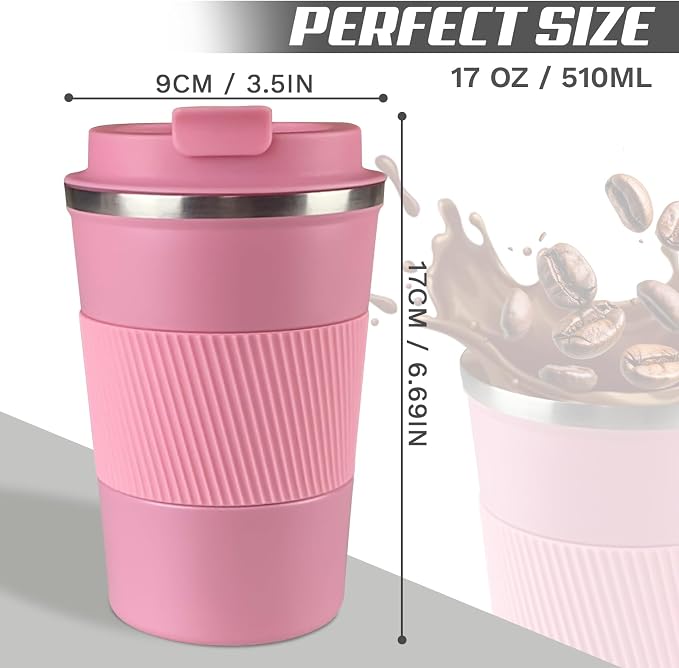 Vacuum Insulated Stainless Steel Travel Coffee Mug, Leak Proof Cup - Image 4