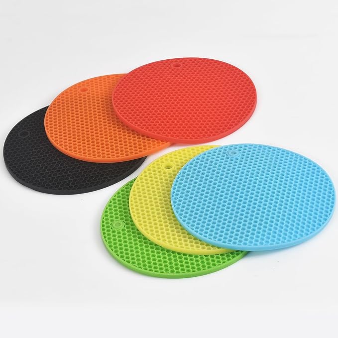 homEdge Silicone Trivets Mat, 6 Packs Multipurpose Non Slip Heat Resistant Pot - Image 8