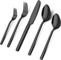 Black Silverware Set, 20-Piece Flatware Set by KINGSTONE