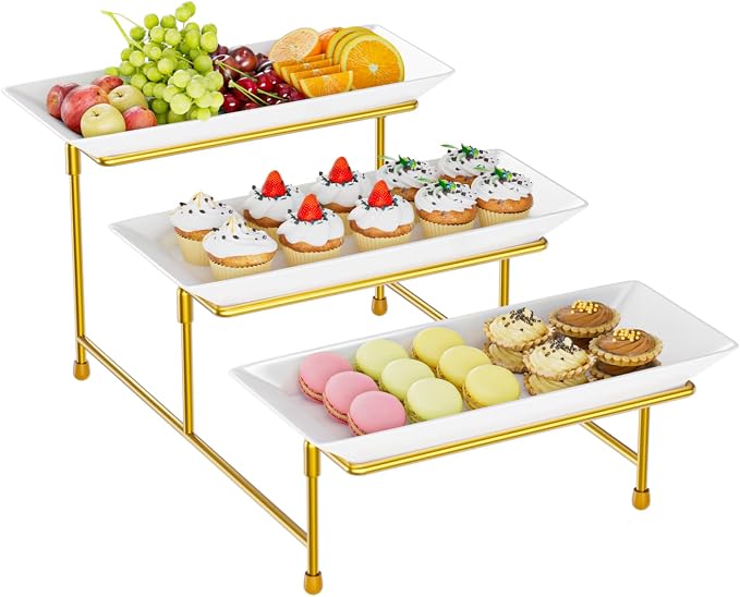 Abiglifty 3 Tier Serving Tray, Tiered Platter, Sturdy & Stable. by ABIGLIFTY
