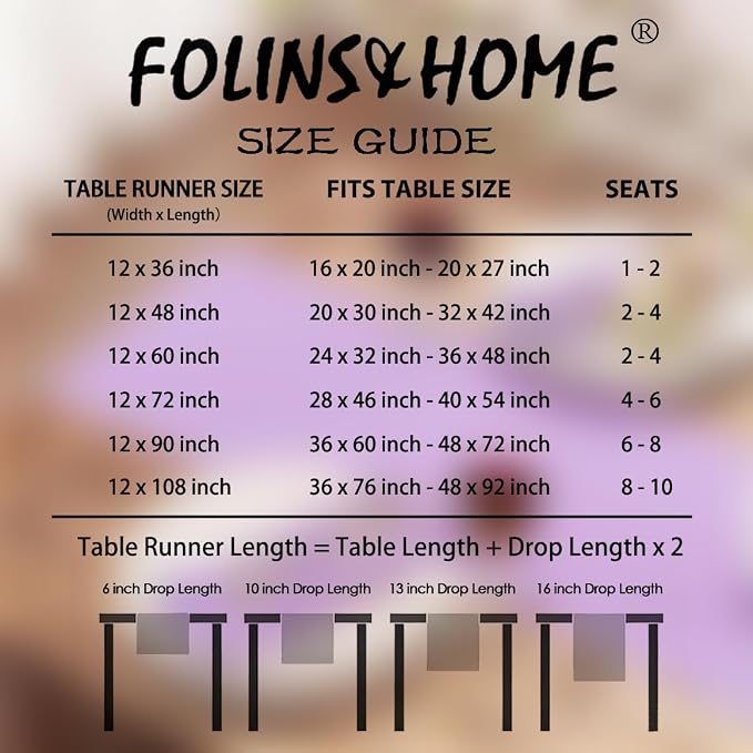 FOLINS&HOME Lavender Waterproof Decorative Table Runner 48 Inches Long | 210GSM - Image 6