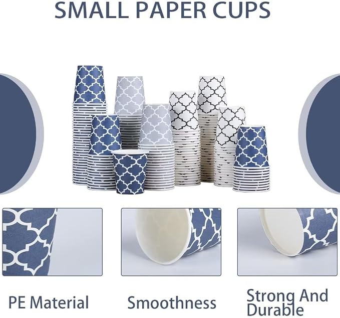 Clawsoff 300 Pack 5 oz Small Cups Disposable Paper Mouthwash Bathroom Cups | - Image 3
