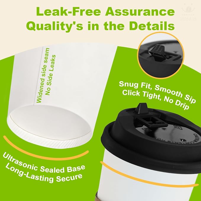 100 Pack 12 oz Disposable Coffee Cups - Image 4