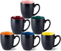 GBhome 16 oz Coffee Mugs Set of 6, Ceramic Coffee Cups- Multi-Color by GBhome