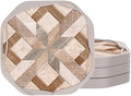 UMIRRO Absorbent Felt & Silicone Drink Coasters Set of 4, Wood-Look Mosaic | by Umirro