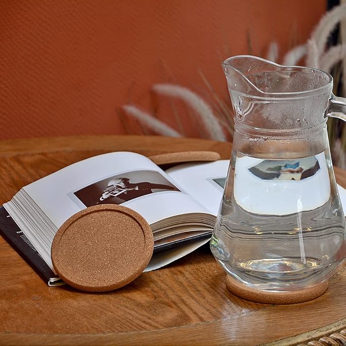 Natural Round Cork Coasters for Drinks - Image 8