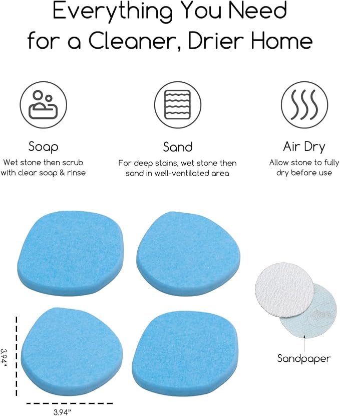 Diatomaceous Earth Coasters, Heat-Resistant, Modern Stone Design, Dark Gray - Image 2