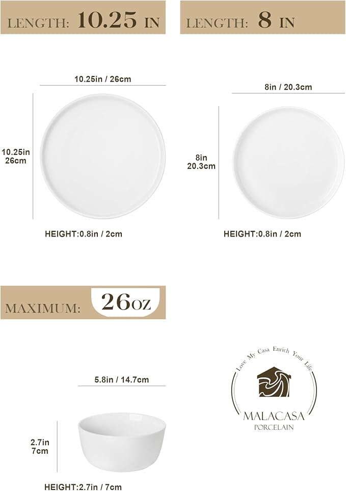MALACASA 18-Piece Dinnerware Set - Image 2