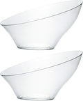 PLASTICPRO Disposable Angled Plastic Bowls Round Medium Serving Bowl, Elegant by PLASTICPRO