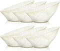 BESTVIP 54 Oz Clear with Gold Glitter Plastic Angled Serving Bowls, 12 Pack | by Bestvip