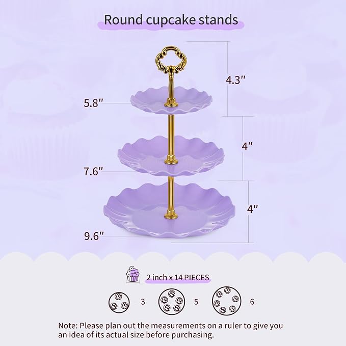 Pack of 11 NWK Cake Stand Set of Cupcake Stand, Tray & Table Cloth | Includes 3 - Image 2