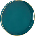 13" Teal Decorative Tray, Plastic Round Serving Tray by MAONAME