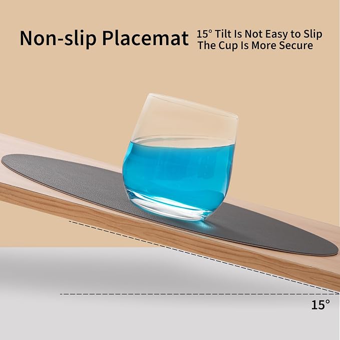 Myir JUN 15 Inches Round Placemats Set of 6 Faux Leather Place Mats | - Image 5