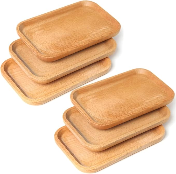 Linwnil 6 Pack 8 x 5 Inches Serving Platter Tray, Tray Cheese Plate Rectangular by Linwnil