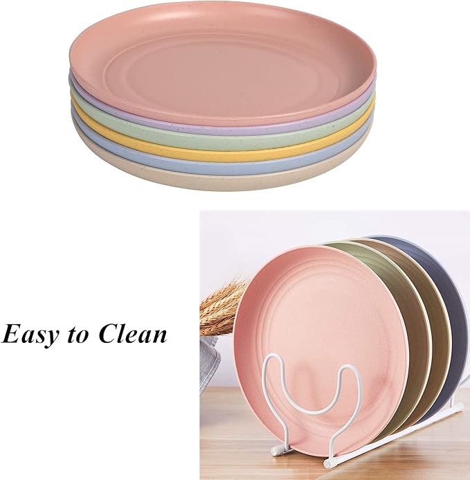 CAMBUY Wheat Straw Plates 6 Pack 5.9 Inch Small Appetizer Plate Set | - Image 5