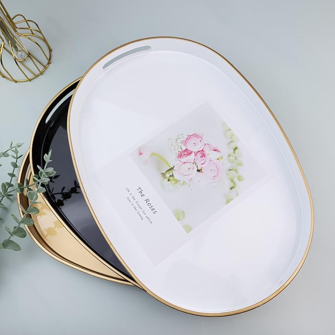 Black Oval Decorative Tray - Image 2