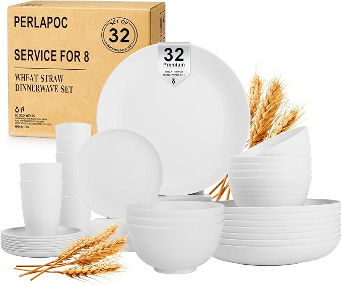 Wheat Straw Dinnerware Sets Service by Perlapoc