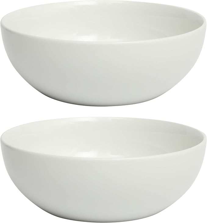 Gibson Home Extra Large Serving Bowls Set of 2-100 oz 10-Inch White Porcelain by GibsonHomewares