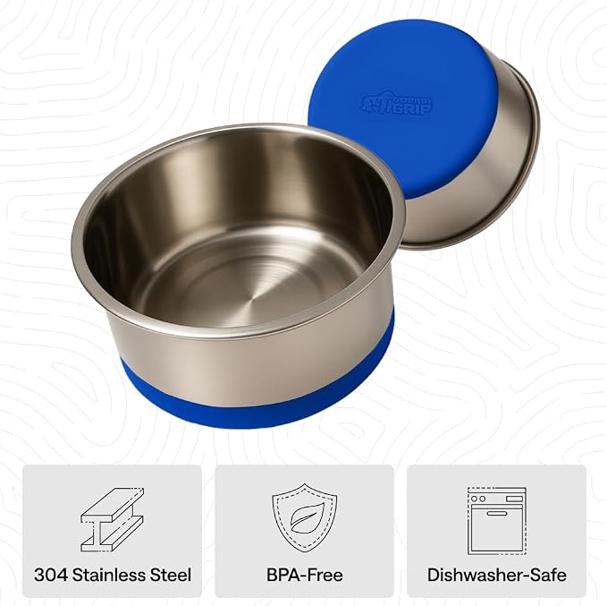 GORILLA GRIP Dog Bowls, Food Grade 304 Stainless Steel, Holds 8 Cups Each Food - Image 6