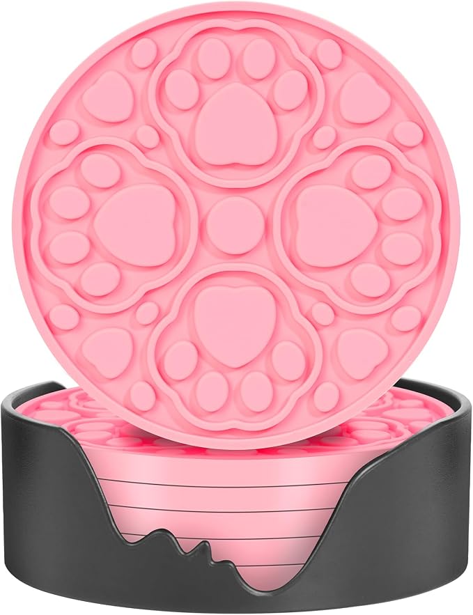 4 Inch Non-Slip Silicone Drink Coasters Set of 6 by Bangkee