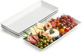LAUCHUH Serving Platters for Party, 14-inch Porcelain Rectangle Plates | White by LAUCHUH