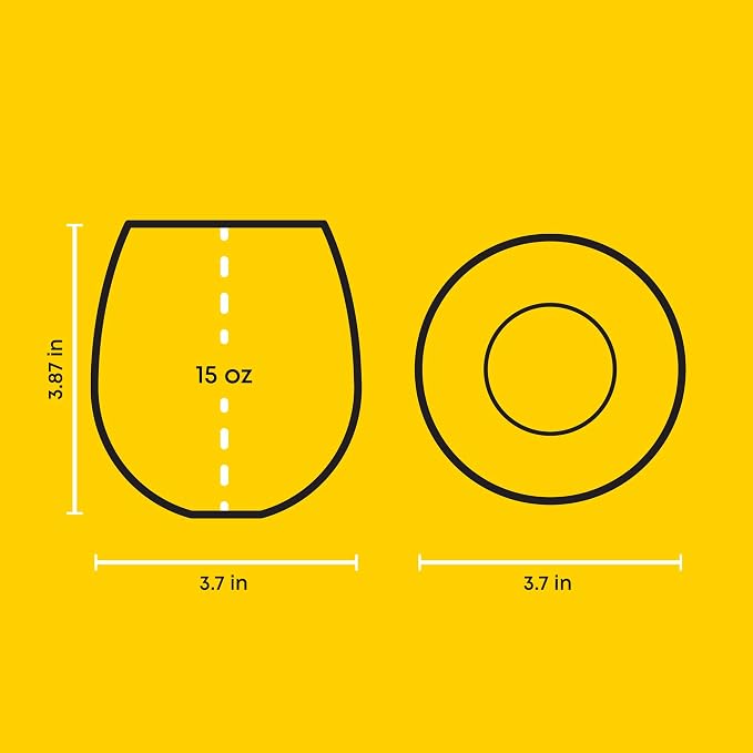 JoyJolt Hue Stemless Wine Glass Set, Large 15 oz Stemless Wine Glasses Set of 6 - Image 2