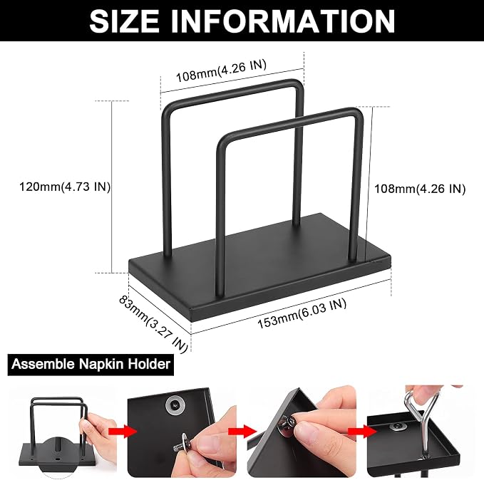 Livabber Napkin Holder, Metal Napkin Storage Modern Freestanding Tissue Paper - Image 2