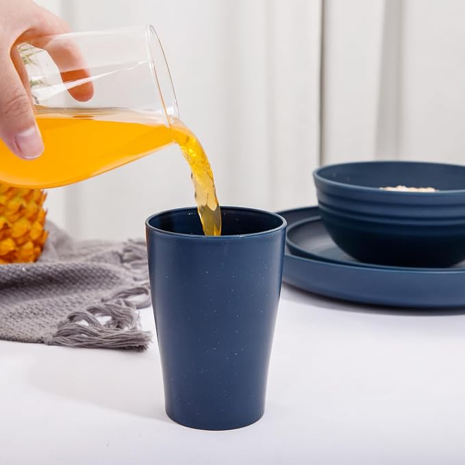 32PCS Blue Wheat Straw Dinnerware Sets - Image 8