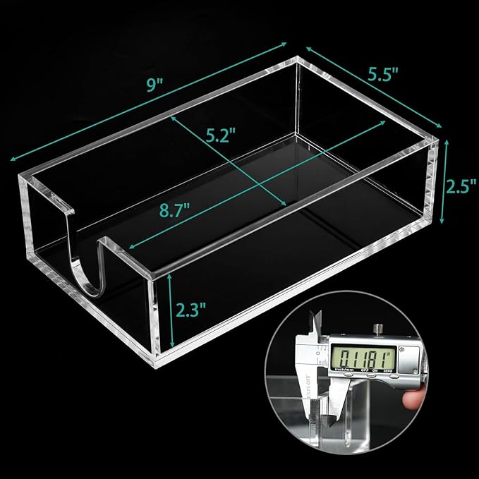 Rubtlamp 2 Pack 0.12 Thickness Clear Napkin Holder, Flat Napkin Holder - Image 2