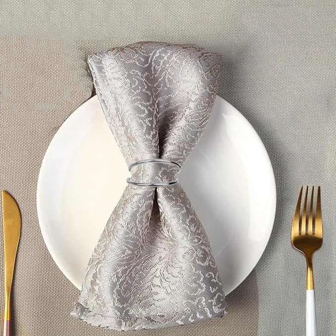 Silver Napkin Rings-12 PCS Metal Spiral Napkin Rings | Napkin Holders Buckles - Image 5