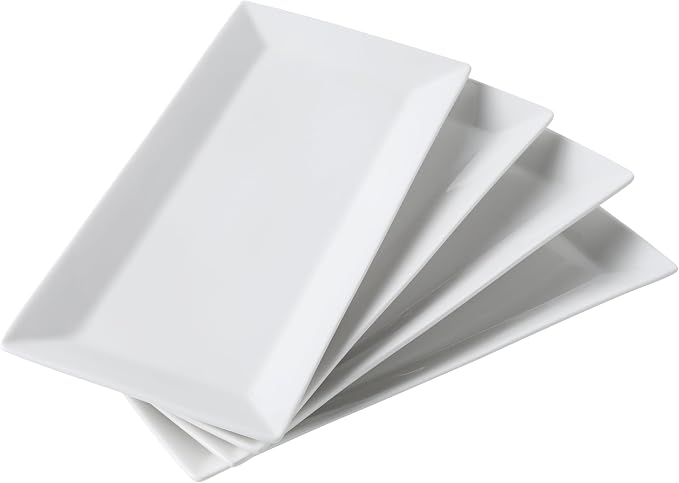 12" Serving Platters Set of 4, Ceramic Serving Tray, Stackable Large Party by FEENMAICeramicHome