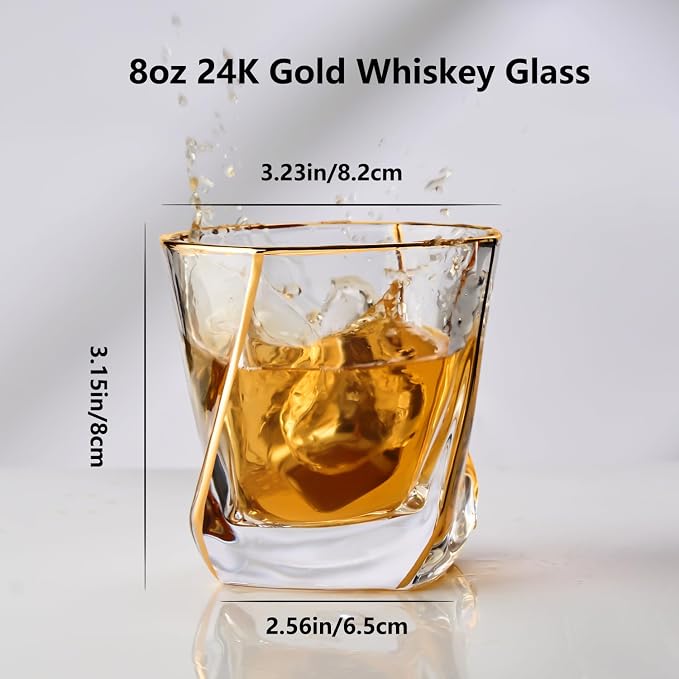 GLASKEY Crystal Whiskey Glasses Set of 2 - Image 2
