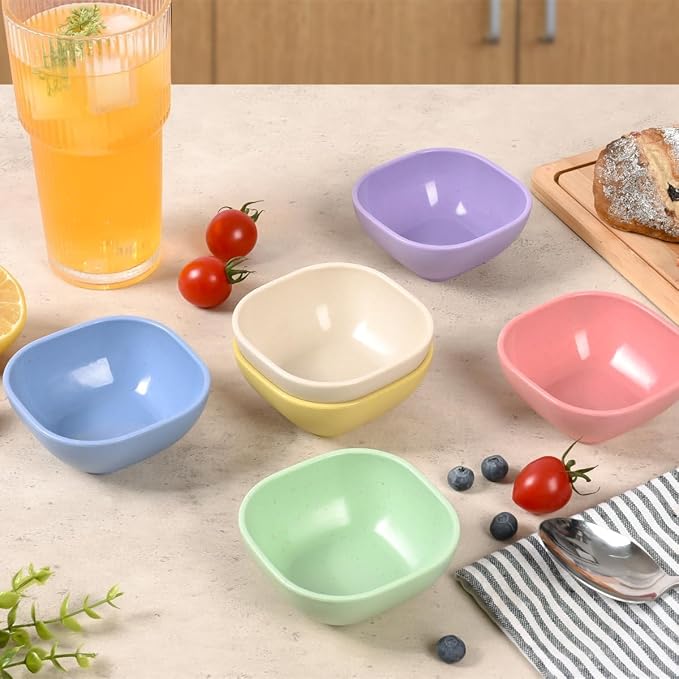 8 Pack Small Bowls, 4.5 OZ Assorted Colors Dipping Sauce Cups, Ice Cream Bowls - Image 3