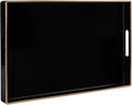Black Decorative Tray for Coffee Table, Serving Tray by MAONAME