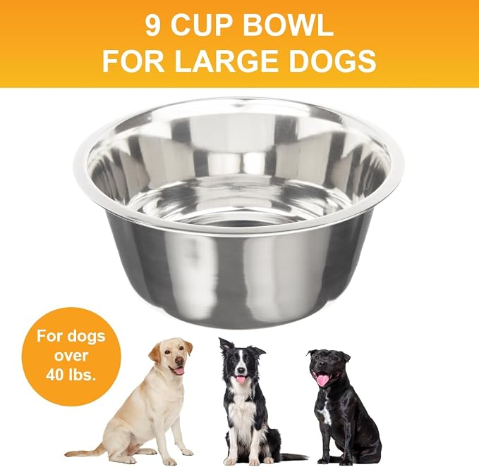Neater Pet Brands 9 Cup Stainless Steel Dog Bowls, 1 Single Neater Feeder - Image 2