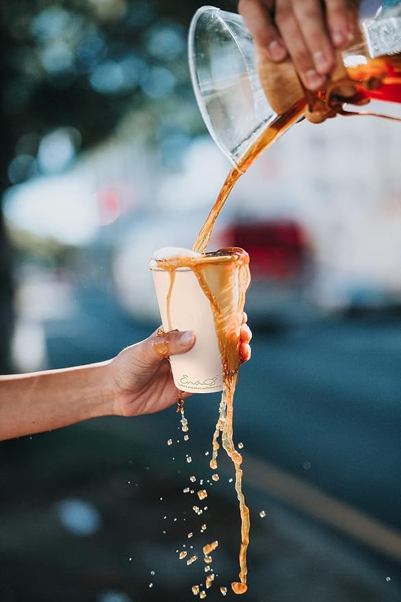 100% Compostable Disposable Coffee Cups Paper Cups Made from Bamboo, - Image 3