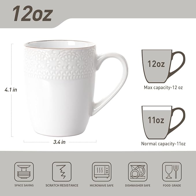 famiware Coffee Mugs Sets for 6, 12 oz Mug Set, Coffee Cups - Image 3
