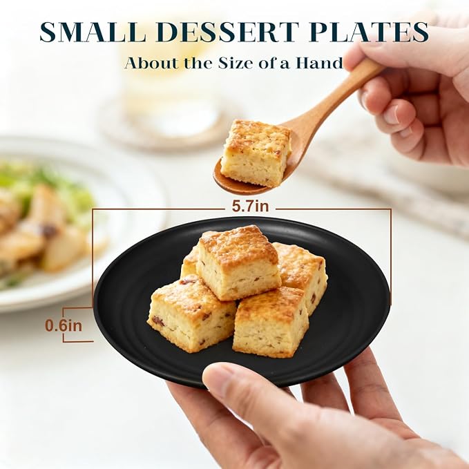 5.7 Inch Dessert Plates Set of 8, Unbreakable Wheat Straw Plate Appetizer Plates - Image 2