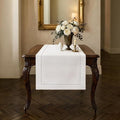 Signature Linen™ by D'Moksha White Table Runner 36 Inches, 100% Pure Linen by DMokshaHomes