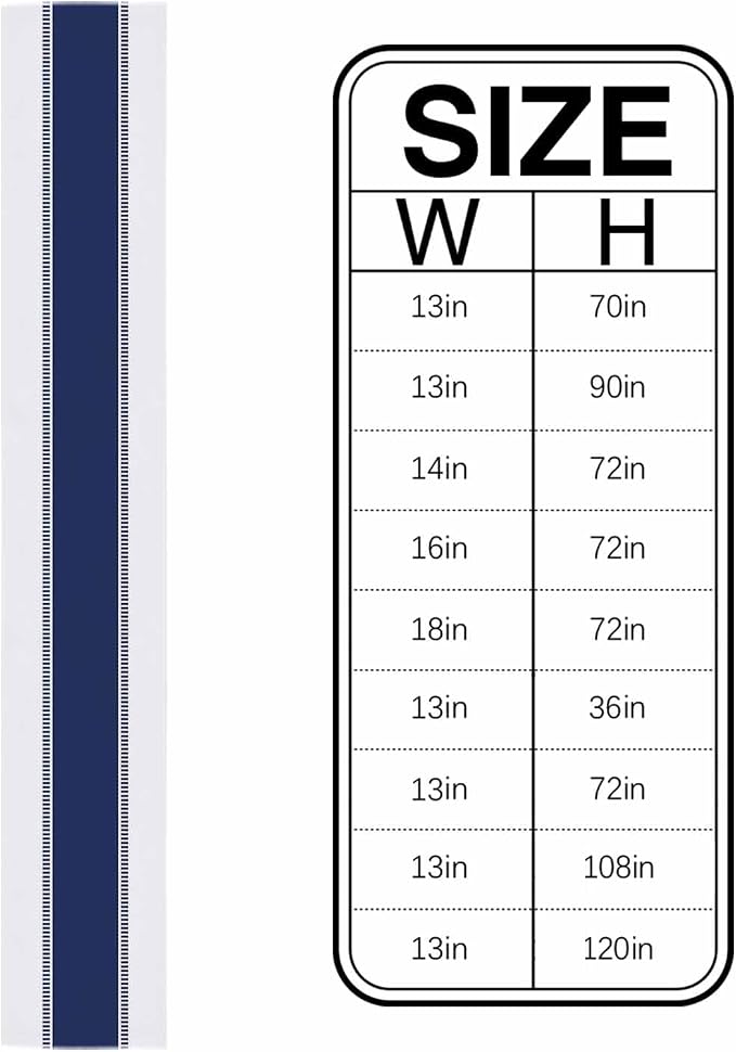 Navy Blue Stripes Table Runners, Non Slip Farmhouse Table Runner Dresser Scarves - Image 6